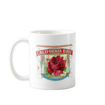 Vintage California Rose Floral Mugs