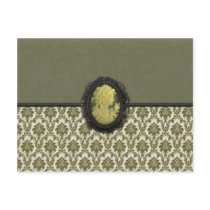 Vintage Cameo and Fabric Card