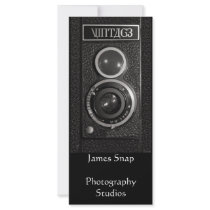 Vintage Camera Lens Photographers Promotional Card