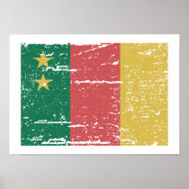 Vintage Cameroon Old Flag Print