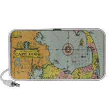 Vintage Cape Cod Map Travelling Speakers