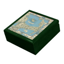 Vintage Cape Cod Map Trinket Box