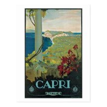 Vintage Capri Italy Travel Ad Post Cards