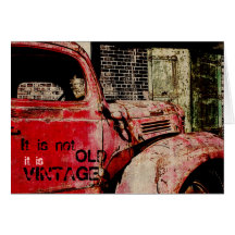 vintage car birthday card