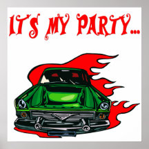 Vintage Car Poster Fifties Retro Chevy Car