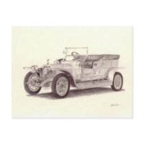 Vintage Car: Rolls Royce Silver Ghost Postcard