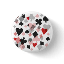 Vintage Card Suit Collage - Red & Black Button