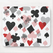 Vintage Card Suit Collage - Red & Black Mousepad