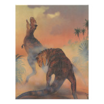 Vintage Carnotaurus Dinosaurs Birthday Party Personalized Invitation