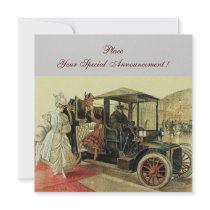 VINTAGE CARS, AUTO RESTORATION 2,red yellow grey Personalized Invitation