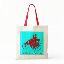 ViNTAGE CARS GATHERING ,red blue turquase Canvas Bags