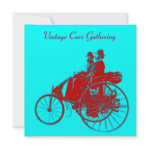 ViNTAGE CARS GATHERING ,red blue turquase Custom Announcement