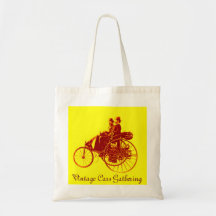 ViNTAGE CARS GATHERING , yellow brown Canvas Bag
