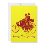 ViNTAGE CARS GATHERING ,yellow brown Personalized Invitation