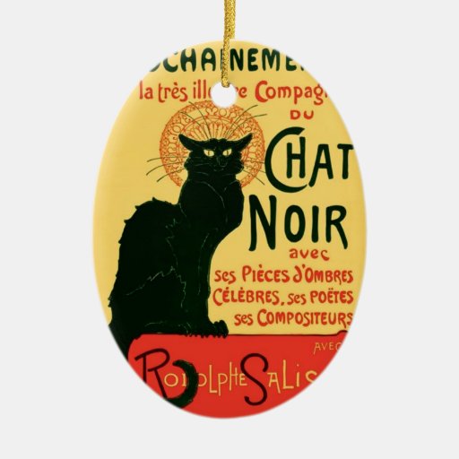 Vintage Cat Art, Le Chat Noir Ornament