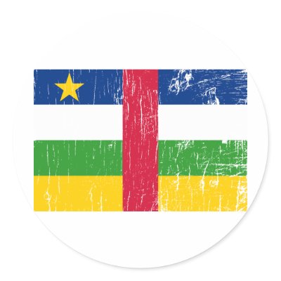 Vintage Central African Republic Round Sticker by worldtees