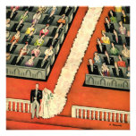 Vintage Ceremony, Bride Groom Newlyweds Wedding Personalised Invitation