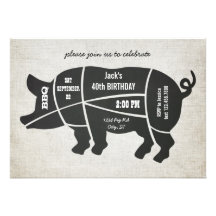 Vintage Chalkboard Birtdhday BBQ Invitation