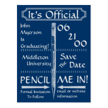 Vintage Chalkboard Style Save The Date / Invite Postcards