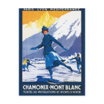 Vintage Chamonix - Mont Blanc Poster Postcard