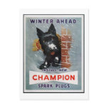 Vintage Champion Spark Plugs Ad Post Card