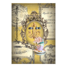 vintage chandelier Housewarming Party invitation