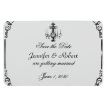 Vintage Chandelier Wedding Save the Date Magnets