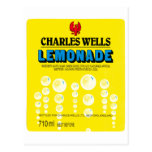 Vintage Charles Wells Lemonade Label Postcard