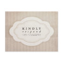 Vintage Charm Cream Wedding RSVP postcards