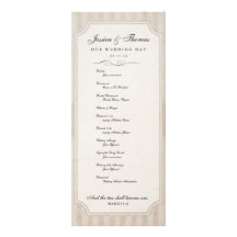 Vintage Charm Custom Cream Wedding Program Announcements