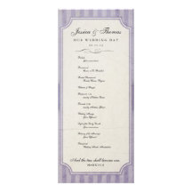 Vintage Charm Custom Lilac Purple Wedding Program Announcement