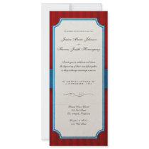 Vintage Charm Red & Blue Monogram Wedding