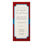 Vintage Charm Red & Blue Monogram Wedding Personalized Invites