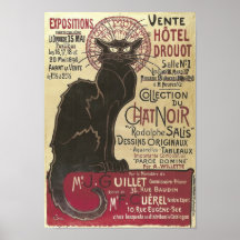 Vintage Chat Noir, Vente Hôtel Drouot Steinlen Poster