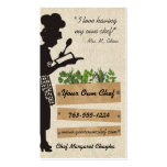 Vintage chef silhouette herbs cooking biz cards business card template