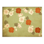 Vintage cherry blossom flowers Postcard