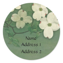 Vintage Cherry Blossom Green Stickers