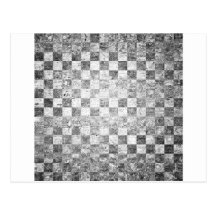 Vintage chessboard texture postcard