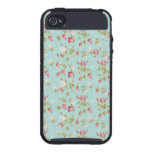 Vintage chic floral roses blue shabby rose flowers iPhone 4 covers