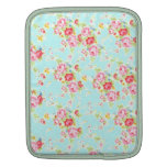 Vintage chic floral roses blue shabby rose flowers iPad sleeves