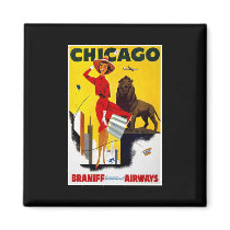 Vintage Chicago Advertisement Refrigerator Magnet