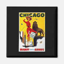 Vintage Chicago Advertisement Refrigerator Magnet