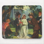 Vintage Child Bride and Groom; Pretend Wedding Mousepad