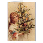 Vintage Child Carrying Tree Card
