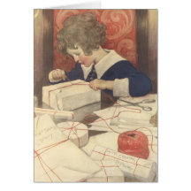 Vintage Child, Christmas Eve, Jessie Willcox Smith Greeting Cards