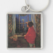 Vintage Child, Christmas Eve, Jessie Willcox Smith Keychains