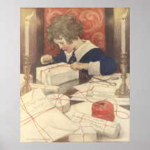 Vintage Child, Christmas Eve, Jessie Willcox Smith Posters