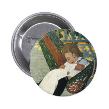 Vintage Child Hammock Doll; Jessie Willcox Smith Pinback Buttons