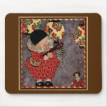 Vintage Child Playing Music on a Banjo mousepads