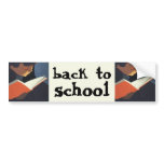 Vintage Child Reading a Book, Back to School Time! bumper stickers